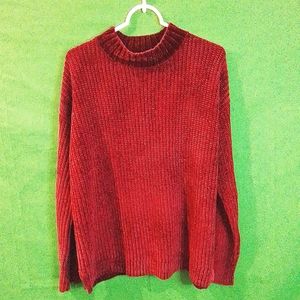 Women's Large Time And Tru Burgundy Cozy Sweater